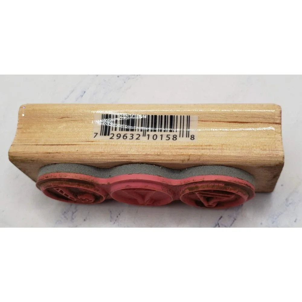 Studio G Katie & Co Christmas Hat Tree Candy Cane Wood Mounted Rubber stamp